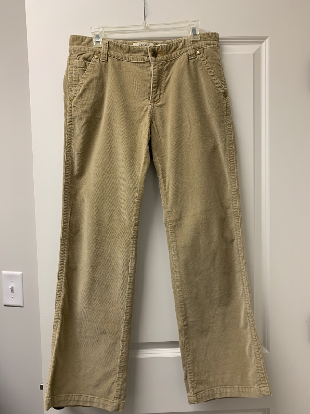 Old Navy Corduroy Bootcut Pants Womens Tan Jeans Stretch Low Waist Sz 10